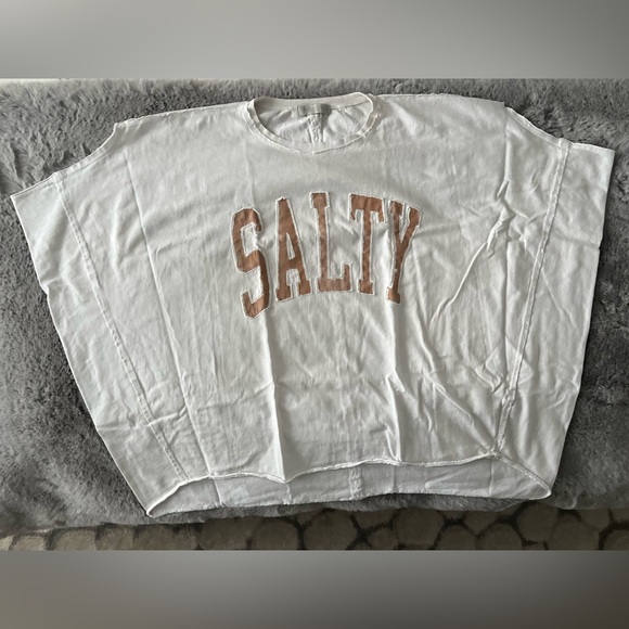 Free People X Ragabond Salty Shasta Tee Womens XSmall Oversized White - Picture 4 of 5